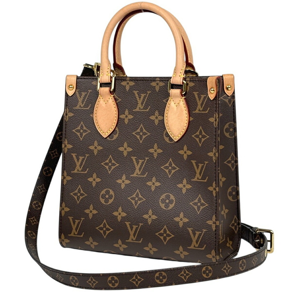 Louis Vuitton Sac Plat Shoulder Bag Handbag Monogram Brown